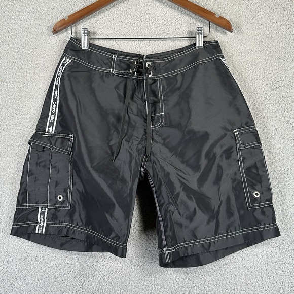 Pelagic Blackfin Board Shorts Mens 30 Black Performance Cargo Pockets Fishing‎ - Picture 1 of 8